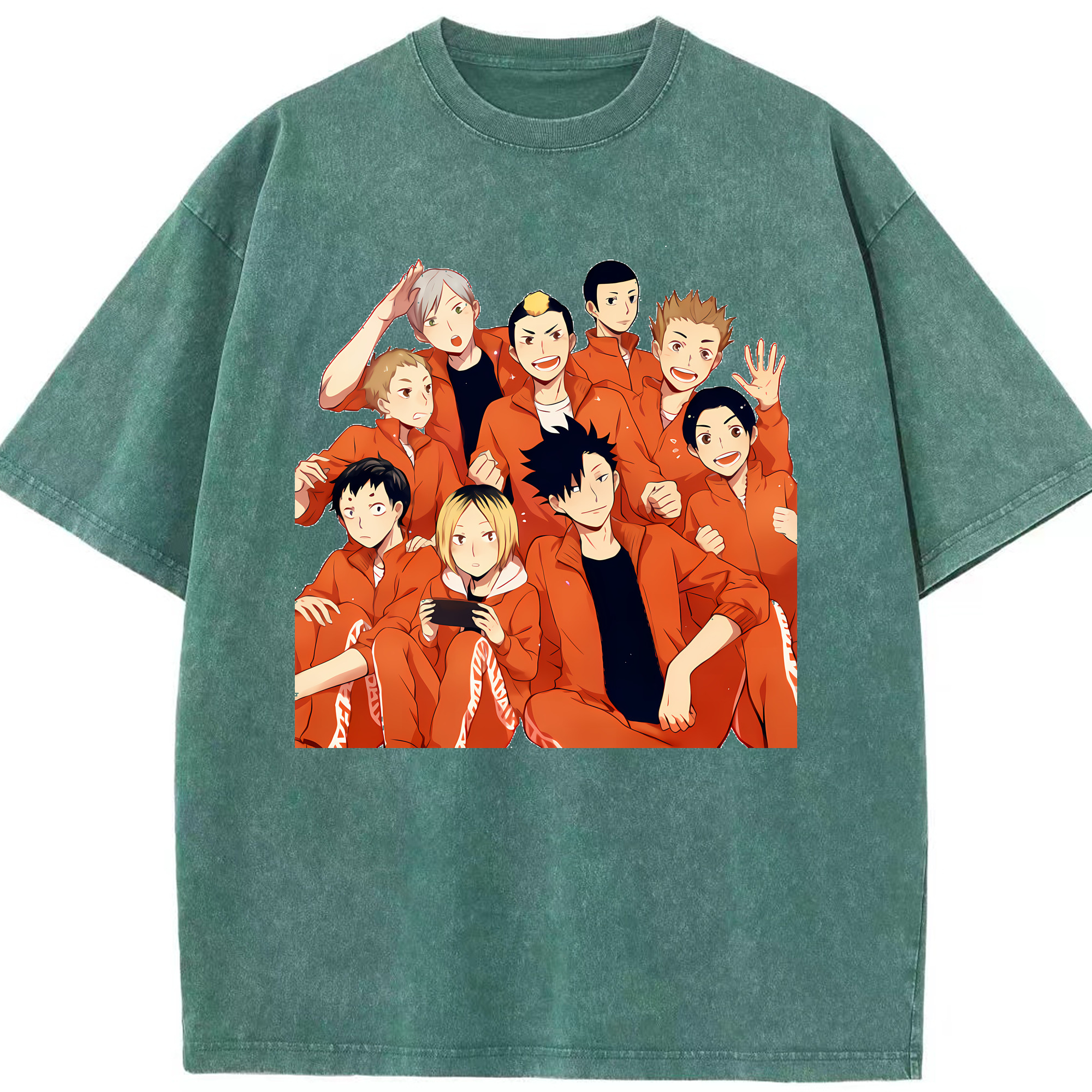 （画像用） ハイキュー!! Haikyu!! 綿100% ヴィンテージ風 半袖Tシャツ（フロントプリント）